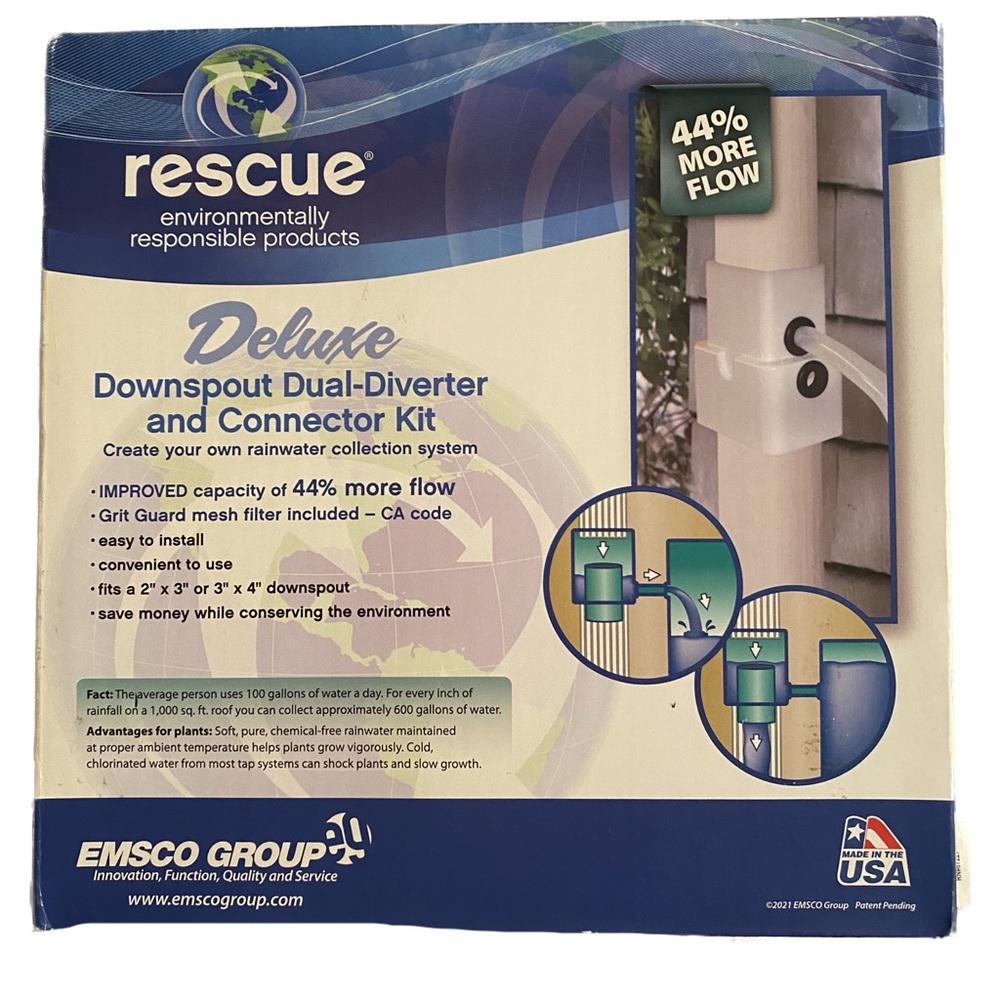 Rescue Deluxe Downspout Dual Diverter & Connector Kit Model 2275-1